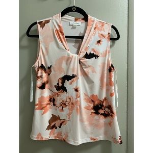 Calvin Klein Dress Top Pink Floral